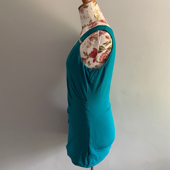 ☝️SALE WHITE HOUSE BLACK MARKET teal top - Picture 3 of 5